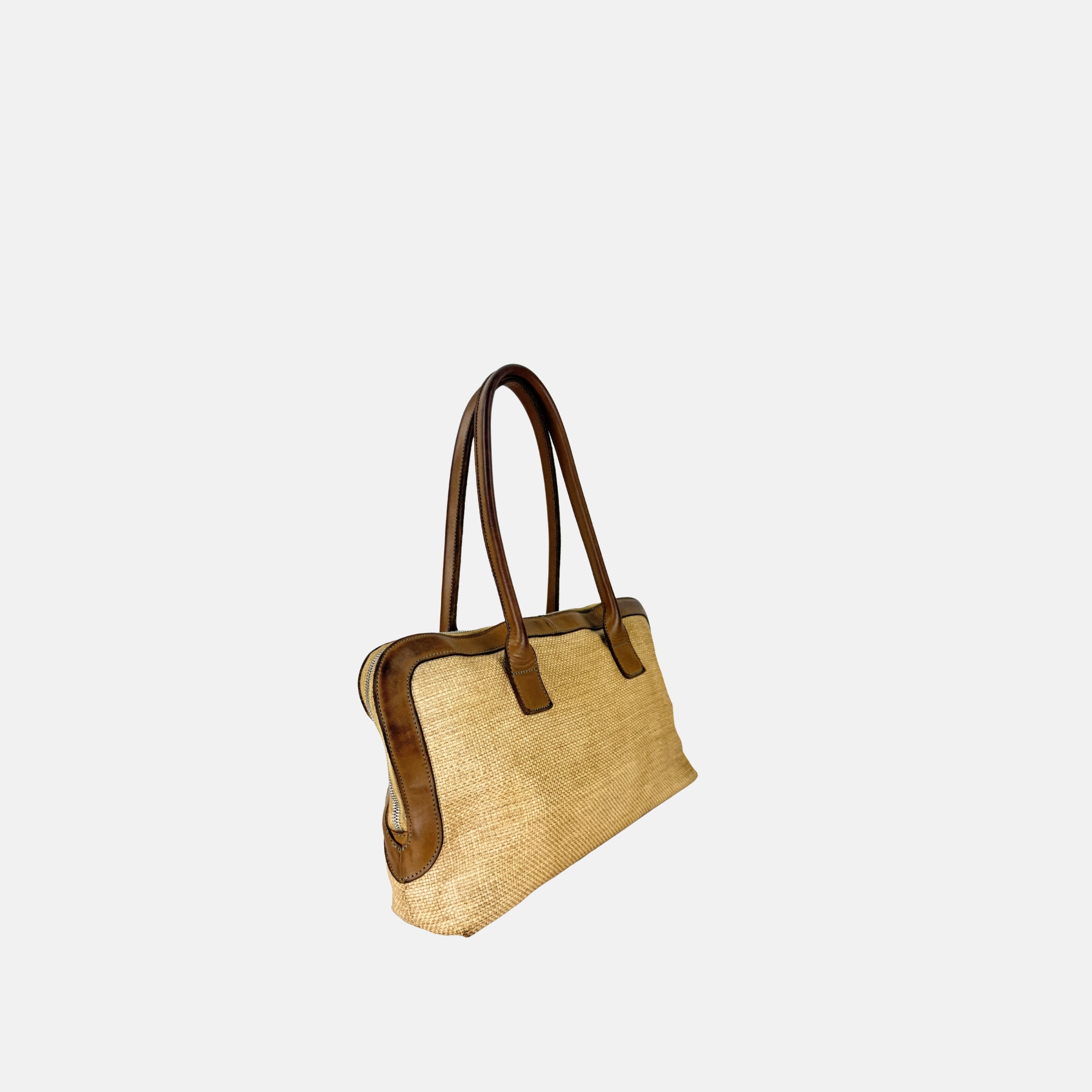 VLD SILHOUETTE Baguette style Raffia Tote - Big Bag NY