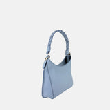 Plinio Visona Mia Braided Top Handle Small Shoulder Bag in Sky Blue - Big Bag NY
