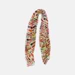 Storiatipic Bea Embroidered Linen Scarf in Coral - Big Bag NY