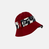 Rossomenta Red and Navy Floral rain hat