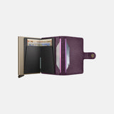 Secrid Miniwallet in Pebble Leather in Grape - Big Bag NY