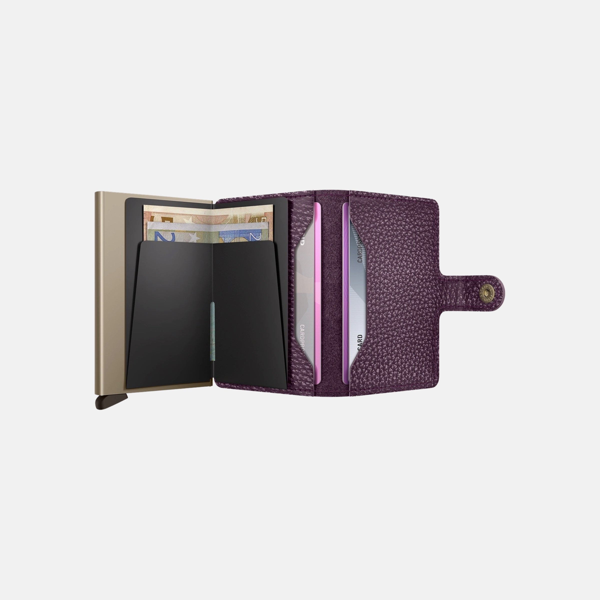 Secrid Miniwallet in Pebble Leather in Grape - Big Bag NY