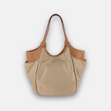 Beige Marco Masi Large Nylon Tote with Side Pockets - Big Bag NY