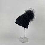 Angiolo Frasconi Ribbed Cashmere Pom-Pom Hat - Big Bag NY