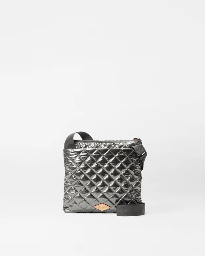 Pewter Metallic MZ Wallace Metro Flat Crossbody - Big Bag NY