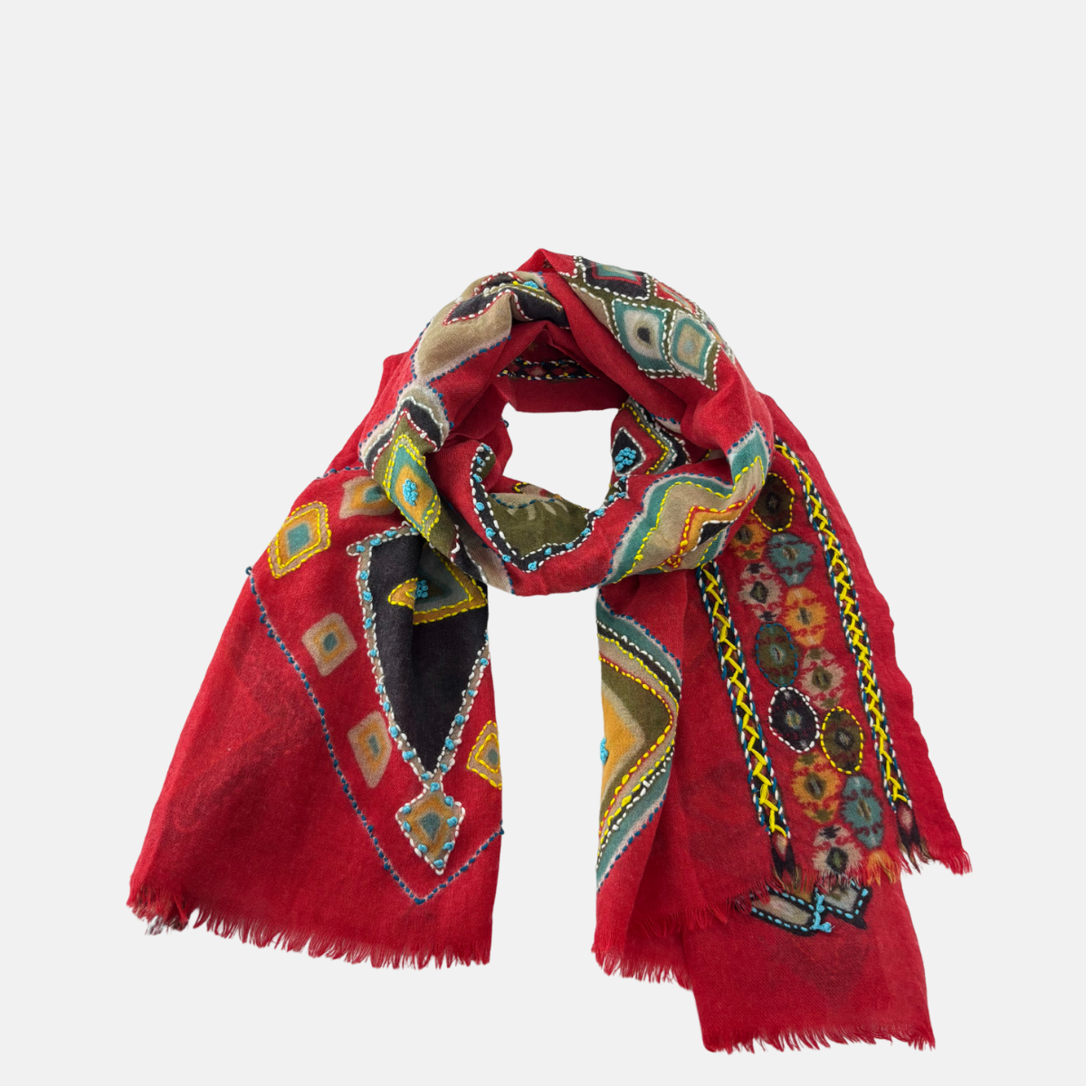 Storiatipic Aspen Wool Scarf in Rouge - Big Bag NY