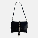 Campomaggi ELGA Studded Medium Flap Shoulder Bag in Black - Big Bag NY