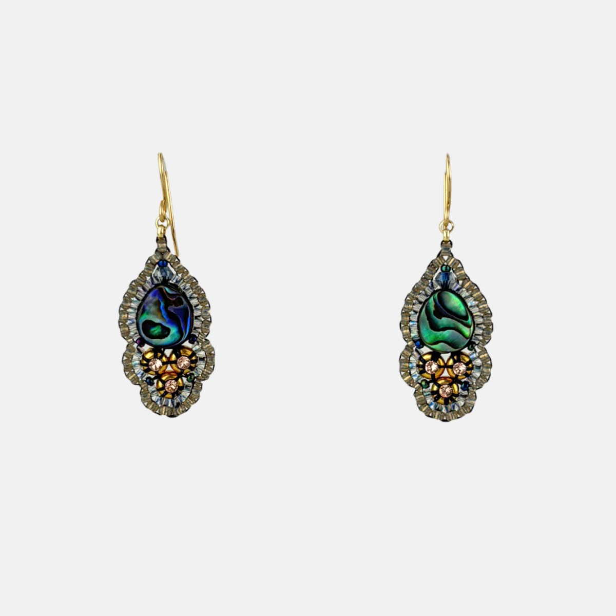 Miguel Ases Abalone Almond Dangle Earrings - Big Bag NY