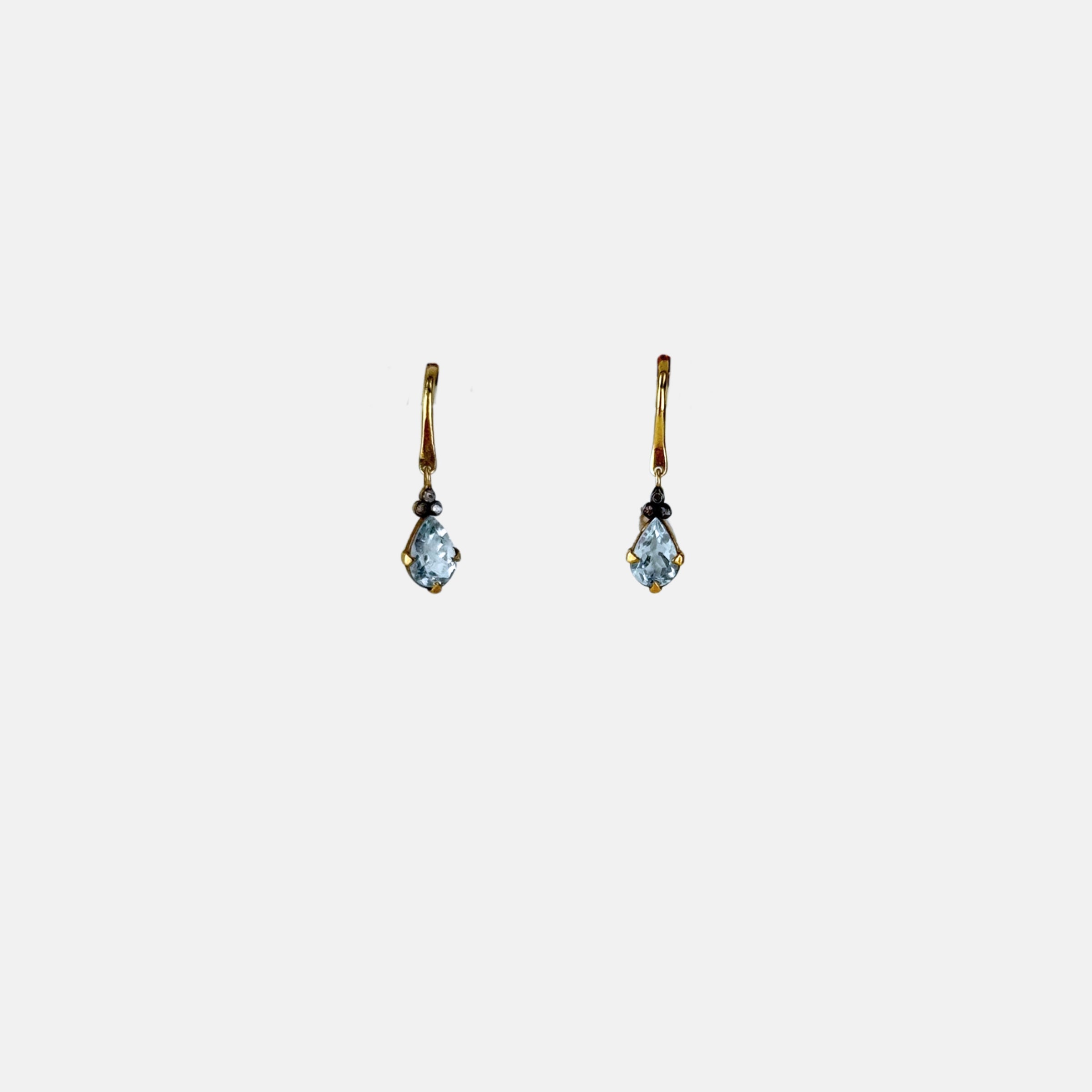 5 Octobre Blue Sapphire Drop Earrings - Big Bag NY