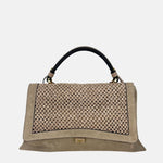 LORISTELLA Kendall Raffia and Suede Satchel Bag - Big Bag NY