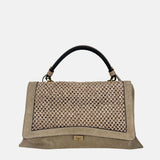 LORISTELLA Kendall Raffia and Suede Satchel Bag - Big Bag NY