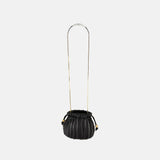 Ruched Lambskin Mini Shoulder Bag in Black