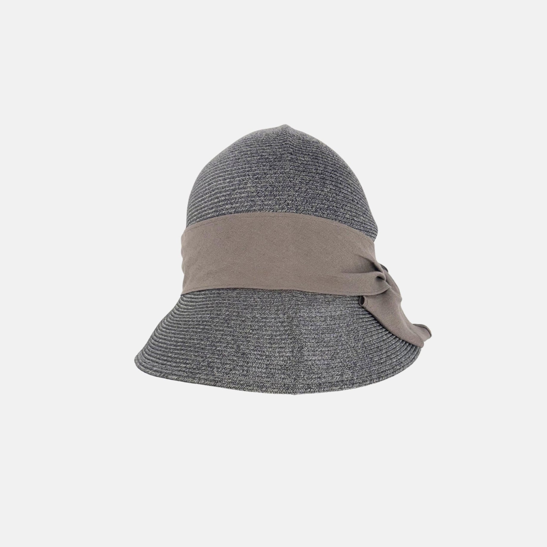 CA4LA Retro Raffia Cloche in Grey - Big Bag NY