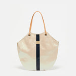 Jack Gomme FLORES Linen Tote Bag in Pearl/Deep - Big Bag NY