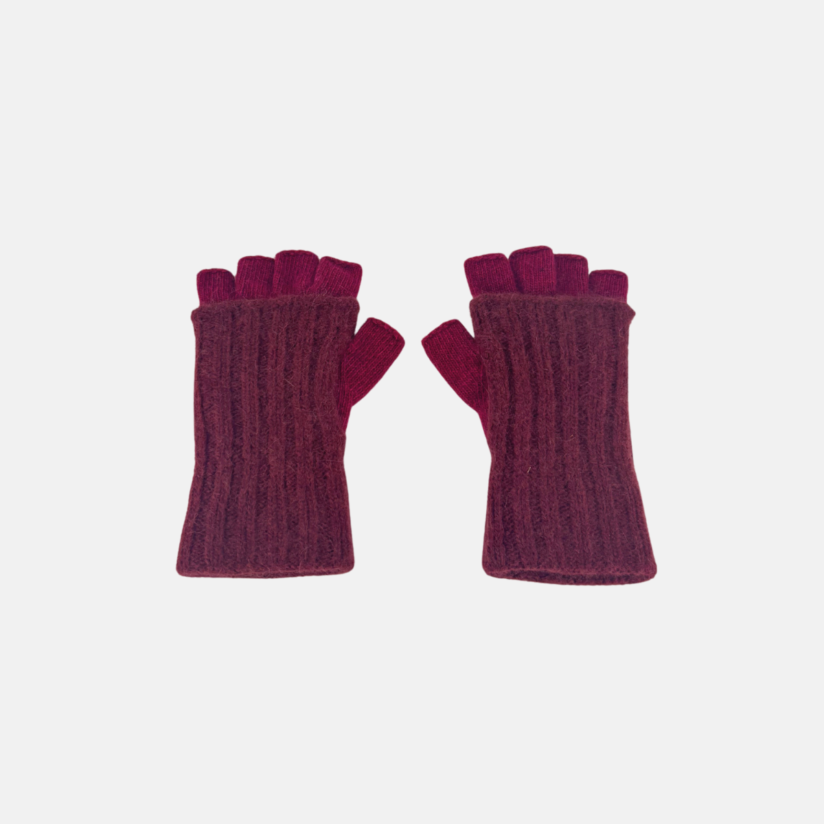 Wool Two Tone Fingerless Gloves
