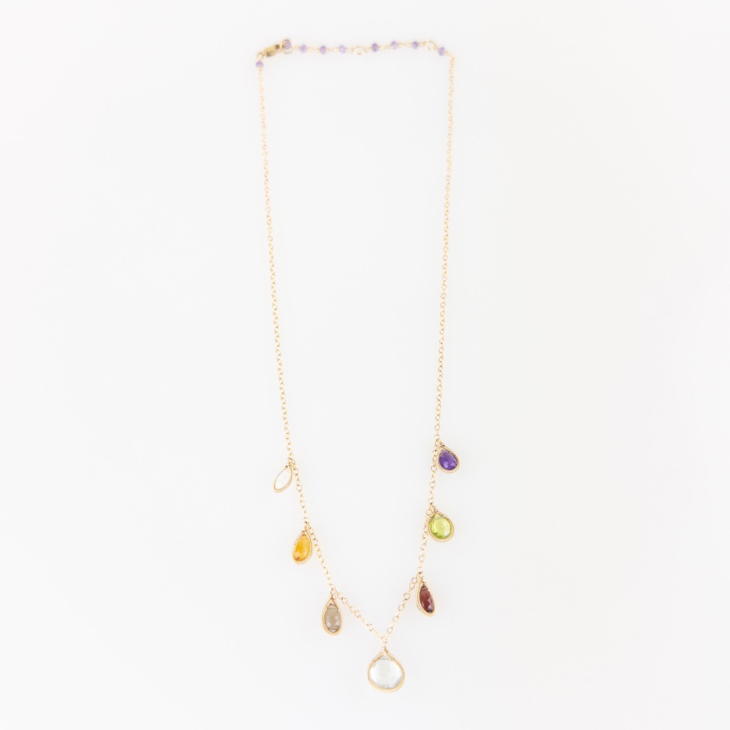 Lina's Multi Teardrop Necklace Rainbow - Big Bag NY