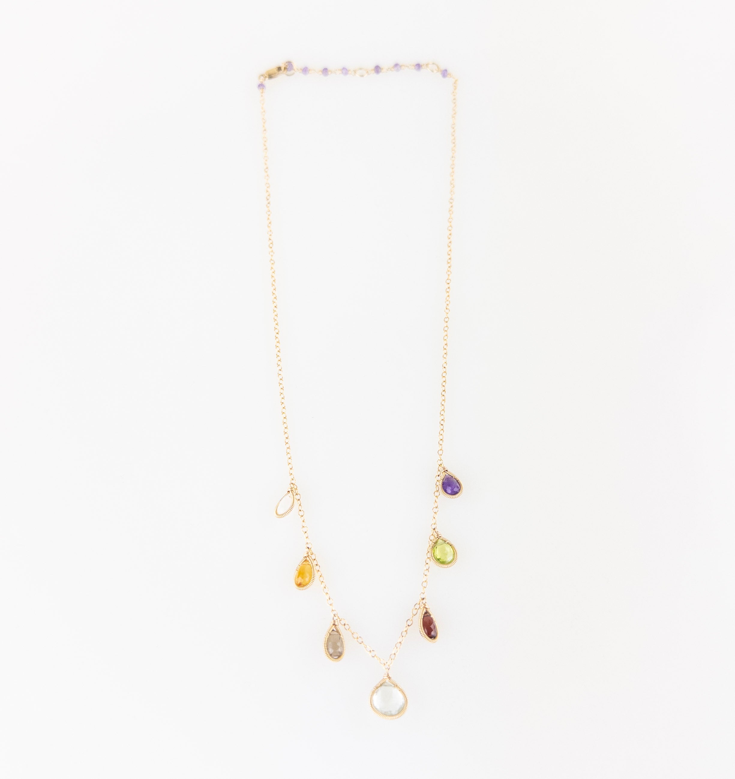 Lina's Multi Teardrop Necklace Rainbow - Big Bag NY