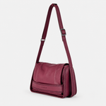 Plinio Visona AIDA Small Leather Flap Crossbody in Chianti - Big Bag NY