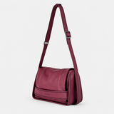 Plinio Visona AIDA Small Leather Flap Crossbody in Chianti - Big Bag NY