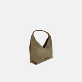 Gianni Notaro Small Suede Shoulder Bag in Taupe - Big Bag NY