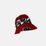Rossomenta Red and Navy Floral rain hat