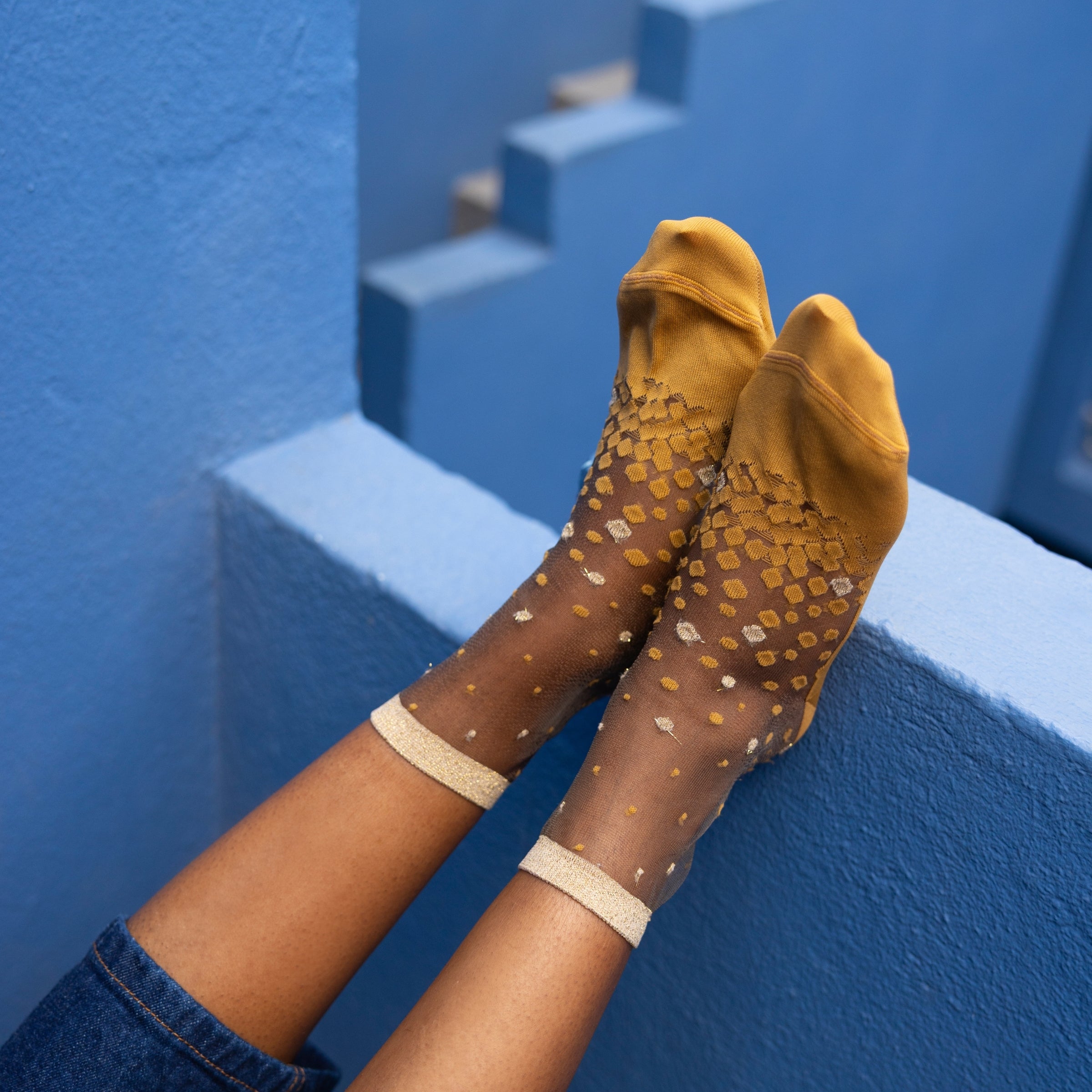 Atelier St Eustache Nakameguro Sock in Ocre - Big Bag NY