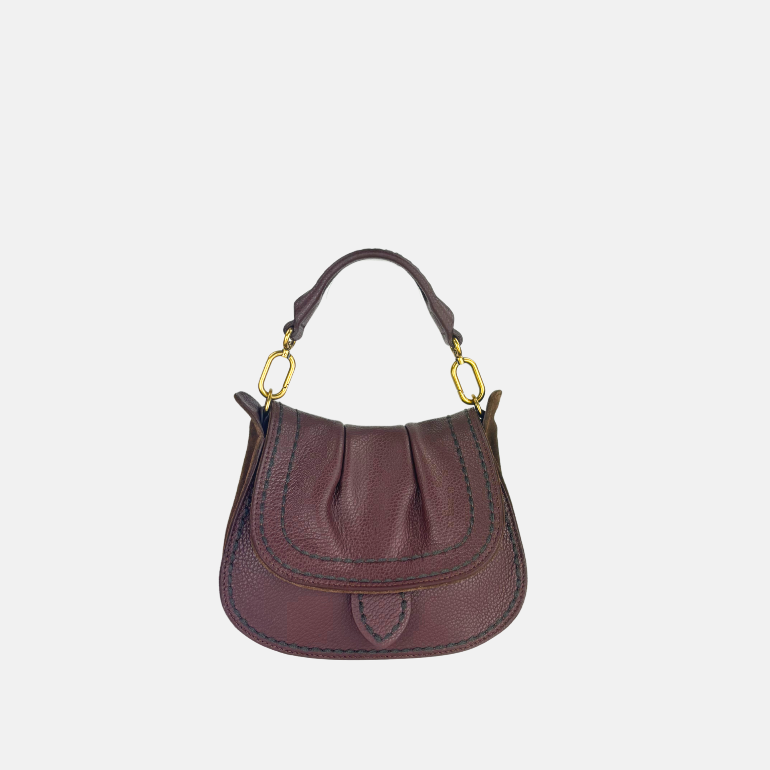 SELLA Small Ruched Flap Hobo Bag