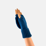 Cashmere and Wool Fingerless Glove with Hood