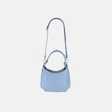 Plinio Visona Braided Top Handle Small Shoulder Bag in Sky Blue - Big Bag NY