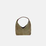 Gianni Notaro Small Suede Shoulder Bag in Taupe - Big Bag NY