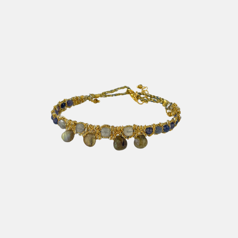 DAG Gioielli Candy Drop Bracelet with Blue Sapphire and Labradorite Gemstones - Big Bag NY