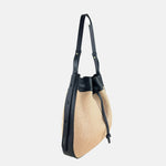 LORISTELLA Zoe Raffia and Leather Draw-String Tote - Big Bag NY