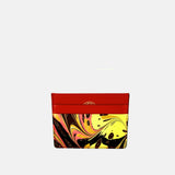 Riccardo Luci Marble Leather Credit Card Holder Red Mix - Big Bag NY