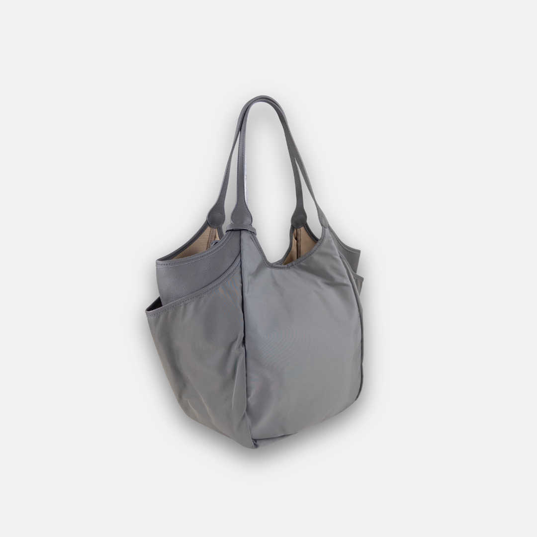 Grey Marco Masi Large Nylon Tote with Side Pockets - Big Bag NY