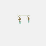 Woven Gold Earrings with Peruvian Calcite Drop - Big Bag NY