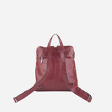 Red Marta Ponti Square Leather Backpack - Big Bag NY