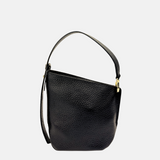 SS25 LORISTELLA Olivia Asymmetric Leather Handbag in Black - Big Bag NY