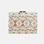 Bunkoya Oozeki HANABISHI Traditional Flower Patterns GAMASATSU Square Billfold with Clasp - Big Bag NY