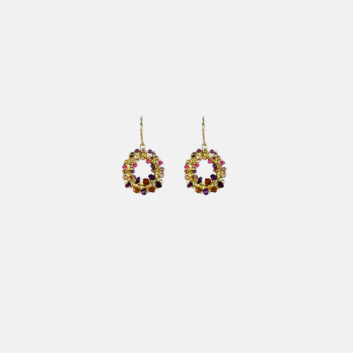 Dana Kellin Hibiscus Mix Circle Drop Earrings - Big Bag NY