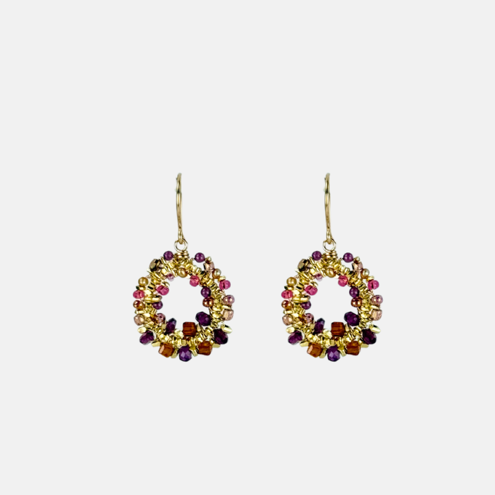 Dana Kellin Hibiscus Mix Circle Drop Earrings - Big Bag NY