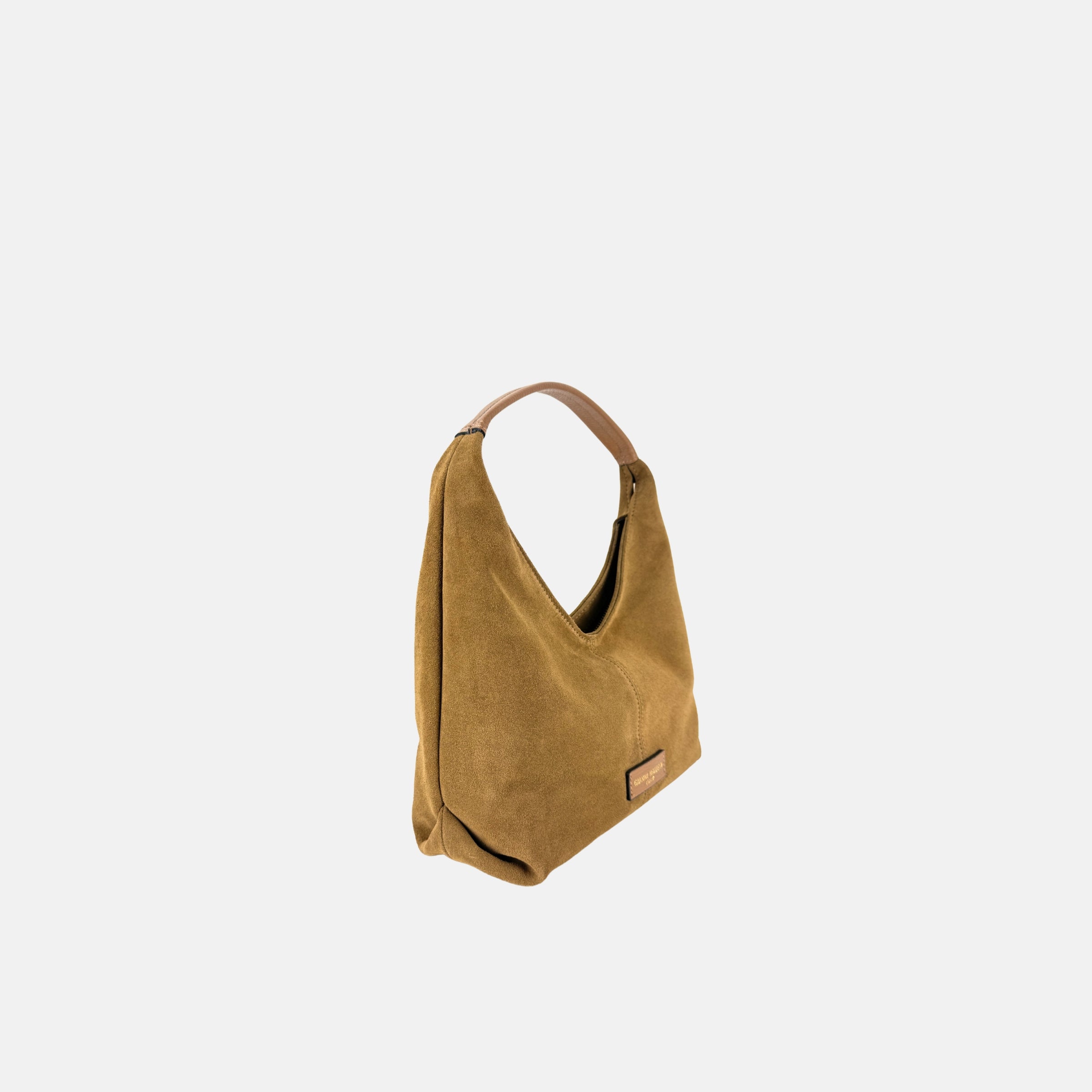 Gianni Notaro Small Suede Shoulder Bag in Brown - Big Bag NY