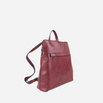 Red Marta Ponti Square Leather Backpack - Big Bag NY