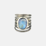 Split Rib Ring with moonstone