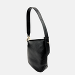 SS25 LORISTELLA Olivia Asymmetric Leather Handbag in Black - Big Bag NY