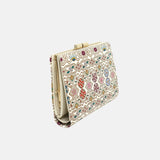 Bunkoya Oozeki HANABISHI Traditional Flower Patterns GAMASATSU Square Billfold with Clasp - Big Bag NY