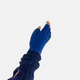 Wool Two Tone Fingerless Gloves