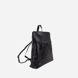 Black Marta Ponti Square Leather Backpack - Big Bag NY