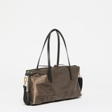 Jack Gomme ANAIS Linen Handbag in Chestnut - Big Bag NY