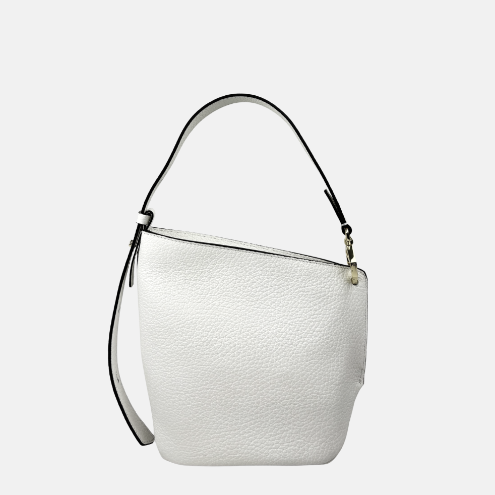 SS25 LORISTELLA Olivia Asymmetric Leather Handbag in Black - Big Bag NY