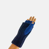 Wool Two Tone Fingerless Gloves